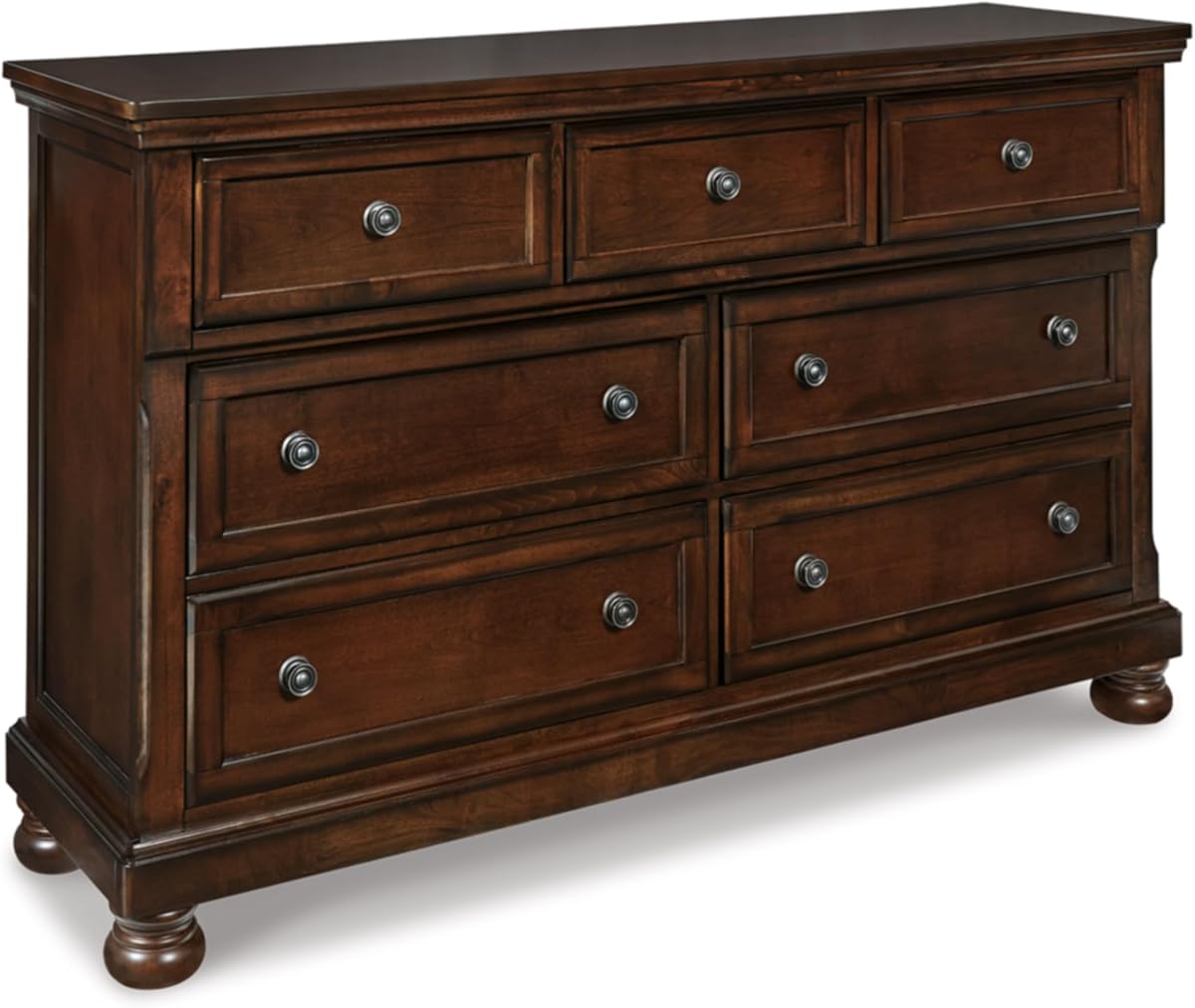 Signature Design by Ashley Porter 7-Drawer Wood Bedroom Dresser, Brown | Traditional chest of drawers, Hidden jewelry tray, Cedar-lined bottoms, Organized bedroom storage