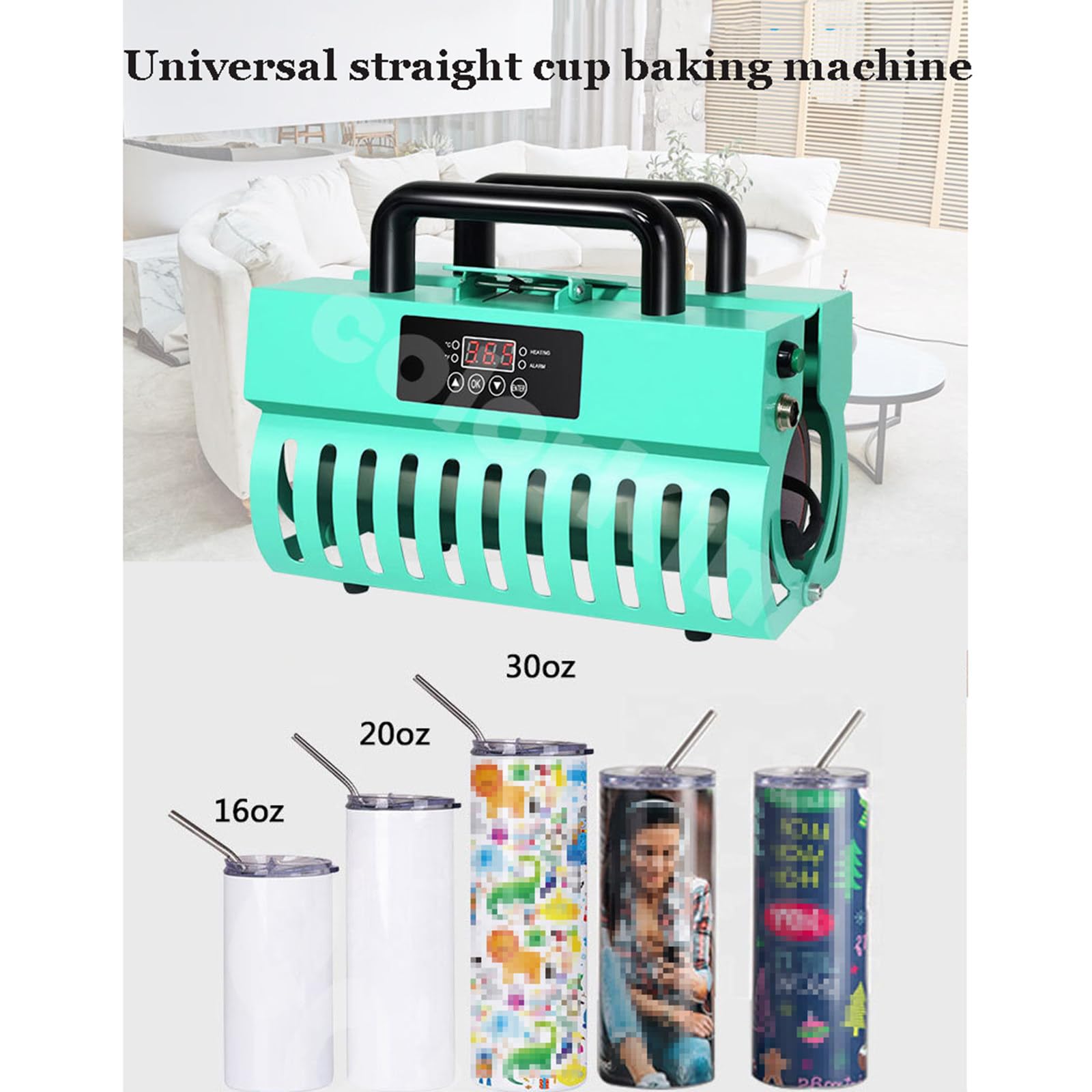Macchina per pressa di calore per tazze, vinile per trasferimento di calore fai-da-te con impostazione temperatura e timer per tazze da caffè/ceramica da 11-30 once
