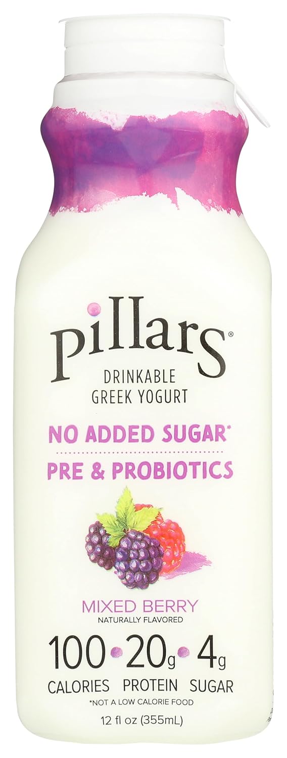 PILLARS Mixed Berry Drinkable Greek Yogurt, 12 FZ Grocery