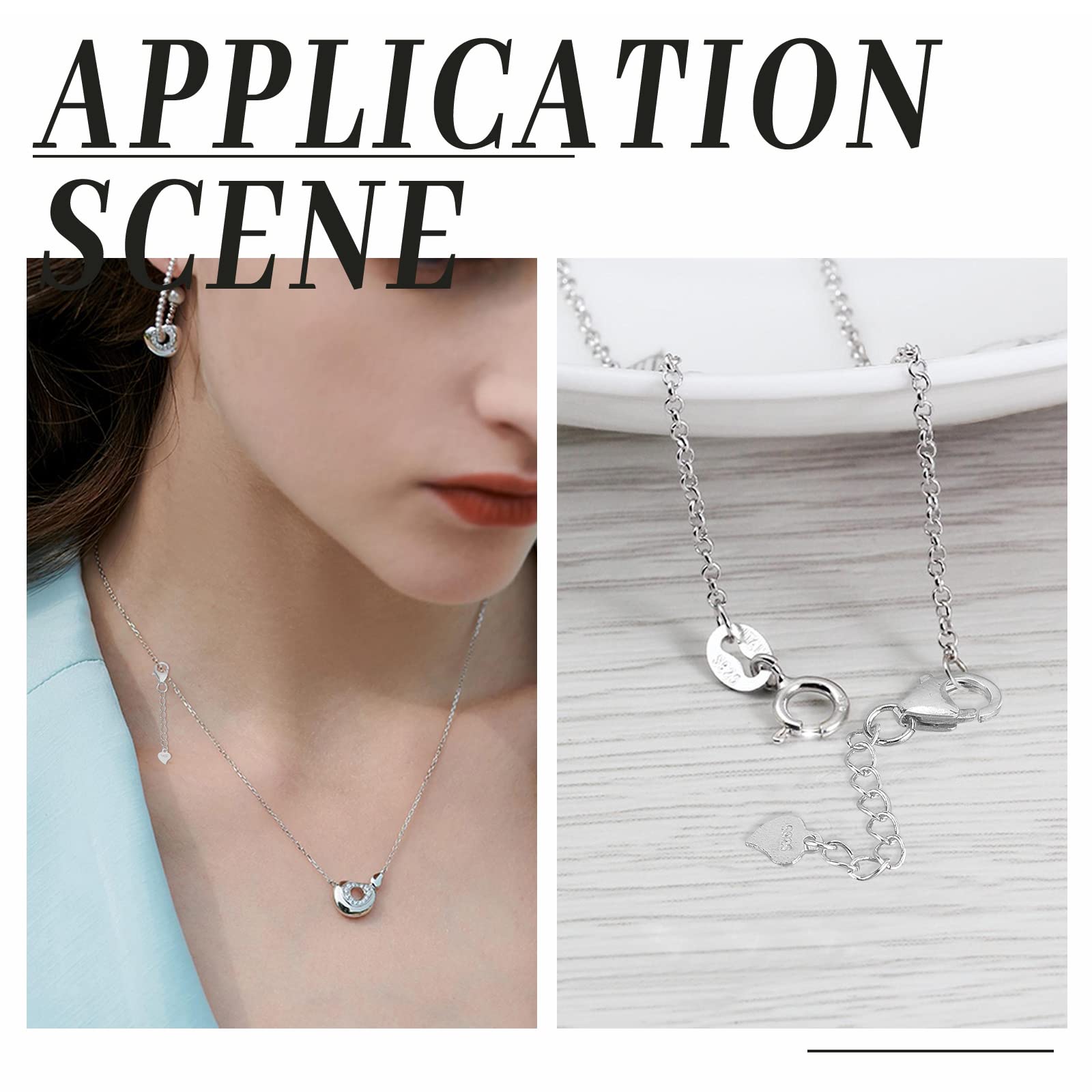 3 Estensori Per Collana In Argento Sterling - Lunghezze Diverse Con Fermagli A Aragosta - Foto 6