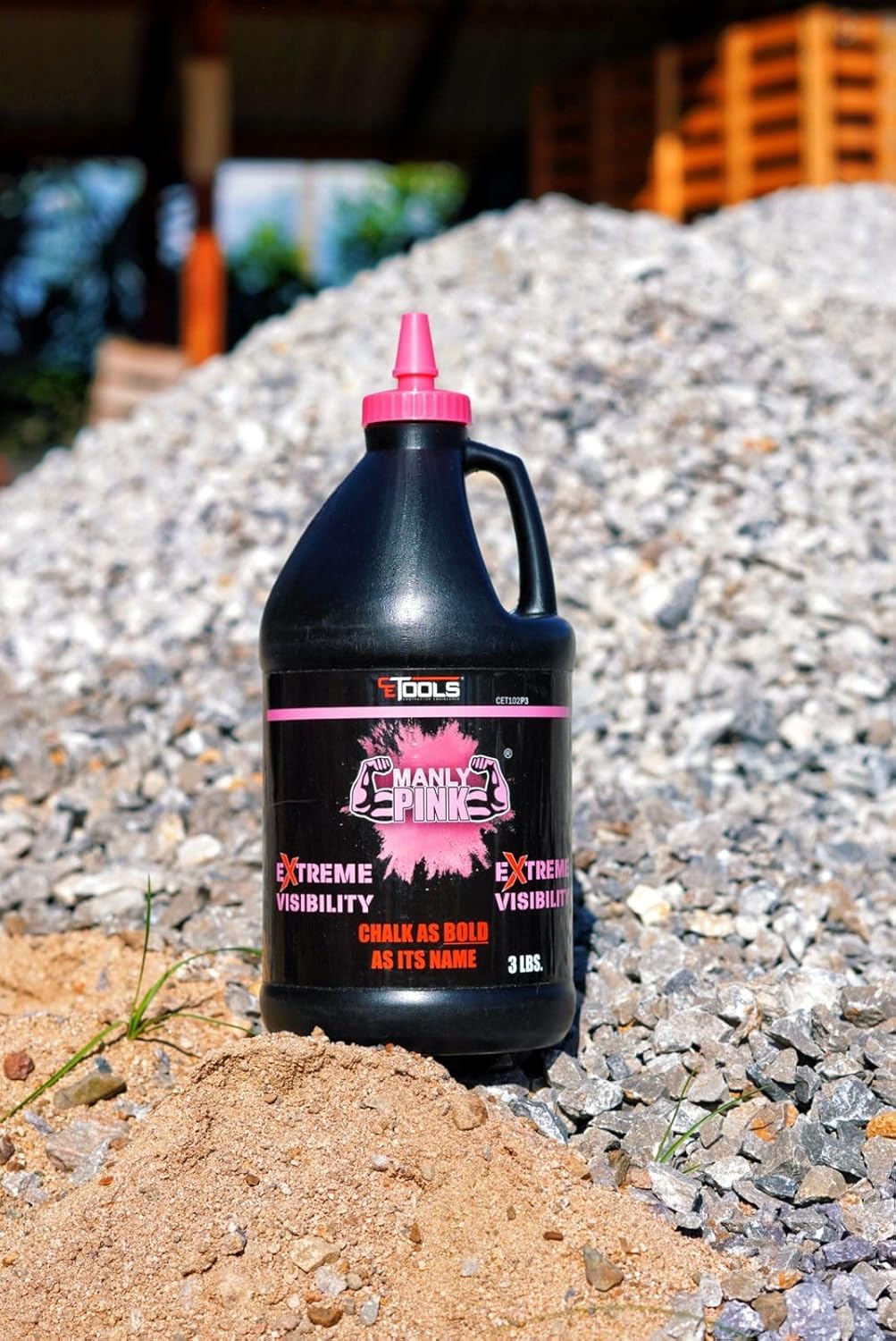 CE TOOLS 3LB Manly Pink EXTREME VISIBILITY Marking Chalk-Made in US, For Chalkline, Job site Chalk, Hydrophobic. Construction use.