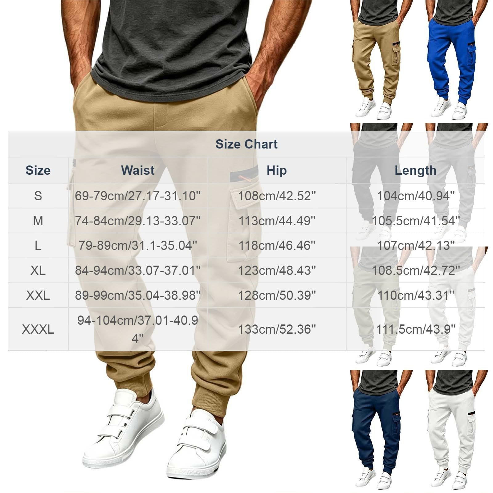 Jogginghose Herren Cargohose Winter Freizeithose Trainingshose Sweatpants