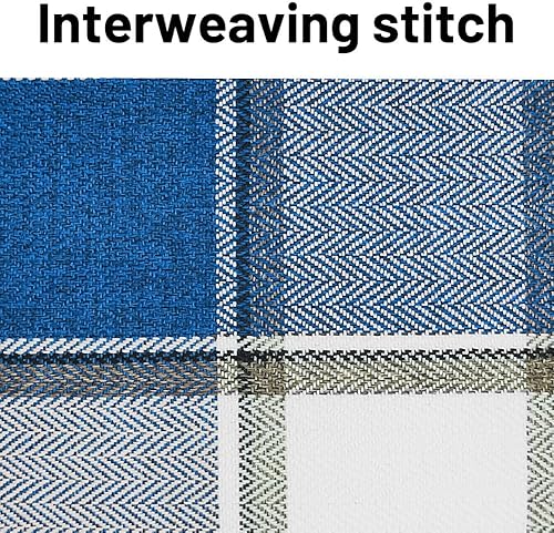 Miniatura 2 de Balophily Juego de 2 fundas de almohada de poliéster a cuadros de 18 x 18 pulgadas, fundas de almohada cuadradas para sofá, azul rey y blanco