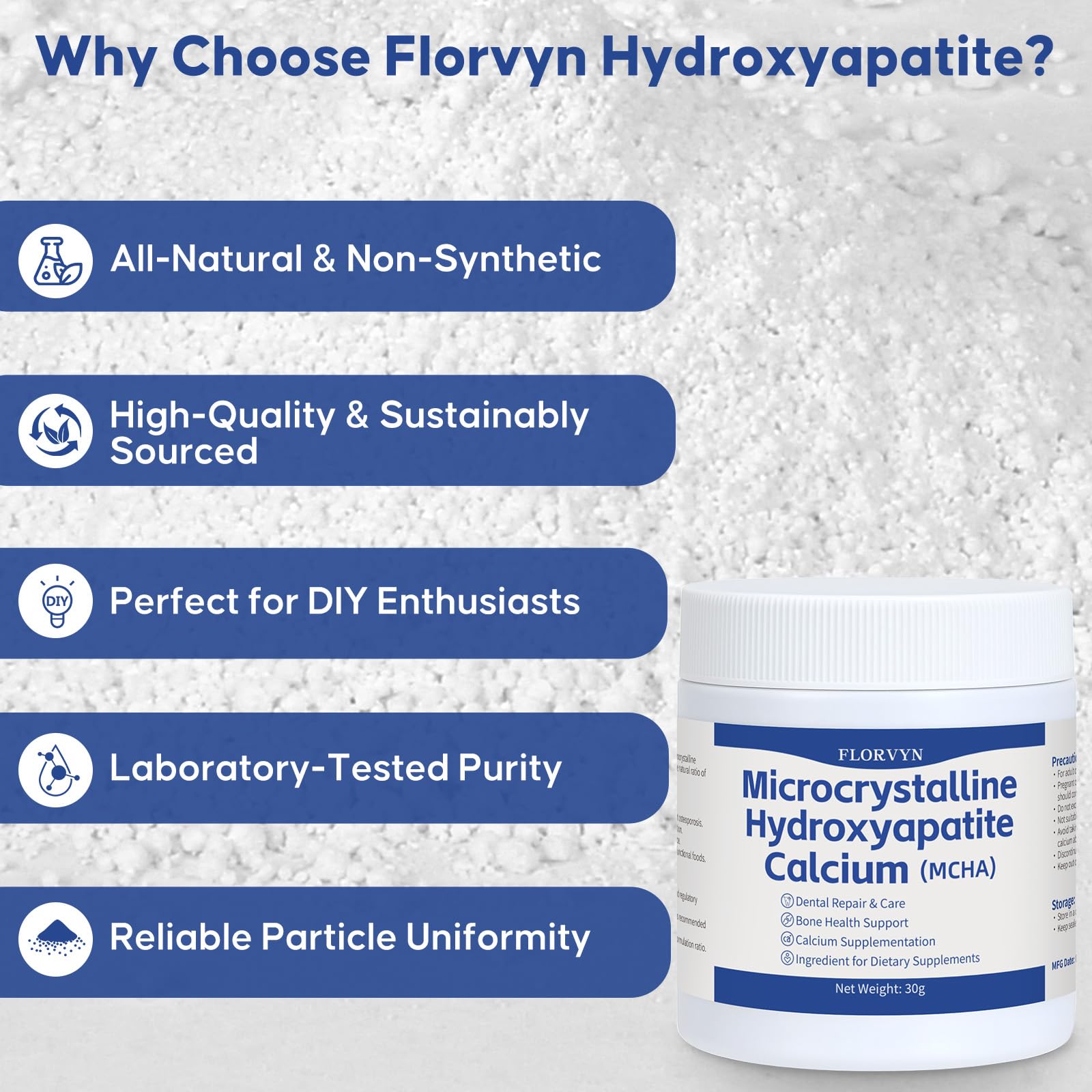 Microcrystalline Hydroxyapatite Powder - DIY Formulations -3 Microcrystalline Hydroxyapatite Powder - DIY Formulations -3