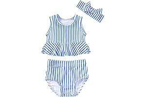 LYSMuch Toddler Girl's Bluey Headband Bathing Suit Set