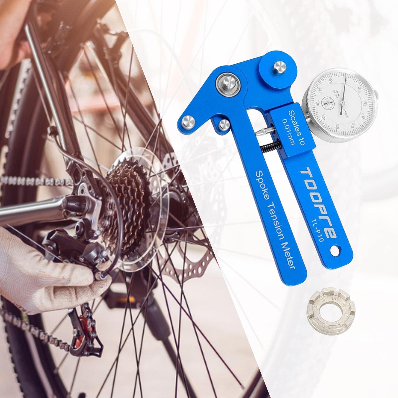 Harilla Vélos Tension Mètre Rayons Outil de Calibrage Durable Vélo de Route Indicateur Mètre VTT Jante Réglage Tensiomètre Vélo en Alliage D'aluminium