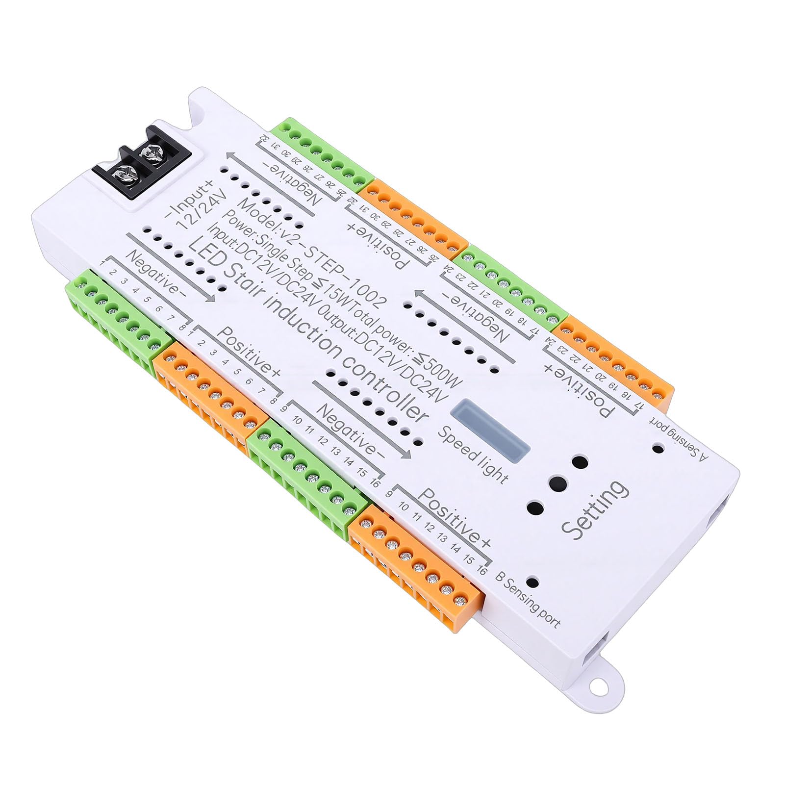 Fabater Controller Luci Scale LED con Sensore di Movimento, Controller Automatico Luci Scale a 32 con velocità Regolabile, Rilevamento Intelligente del Movimento per Illuminazione di Negozi di Negozi