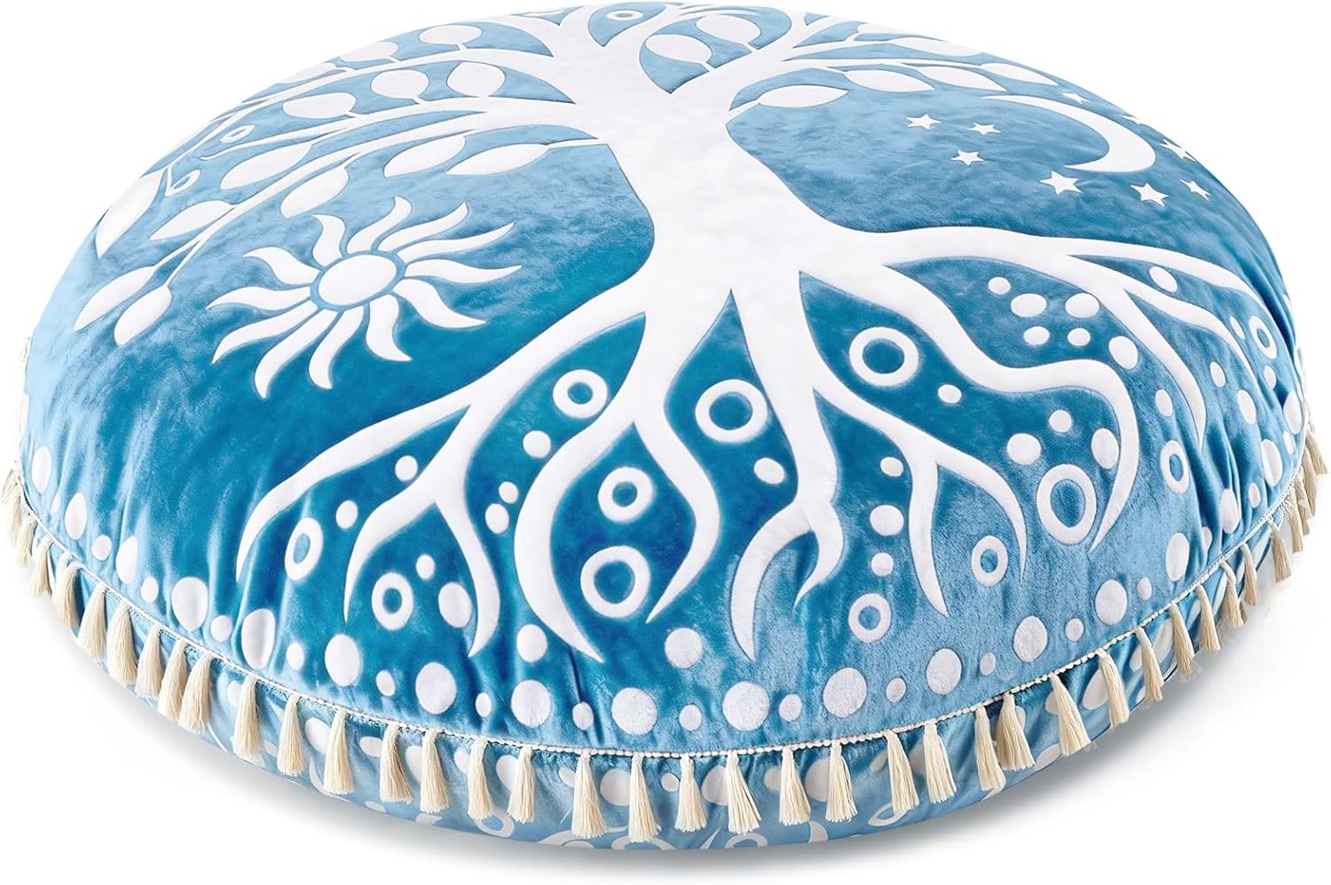 Hihealer Meditation Cushion, Large Velvet Floor Pillow for Yoga, Meditation & Mindfulness, Supportive Memory Foam Bolster (Purple)