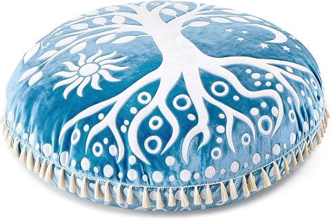 Hihealer Large Velvet Meditation Cushion for Yoga and Floor Seating