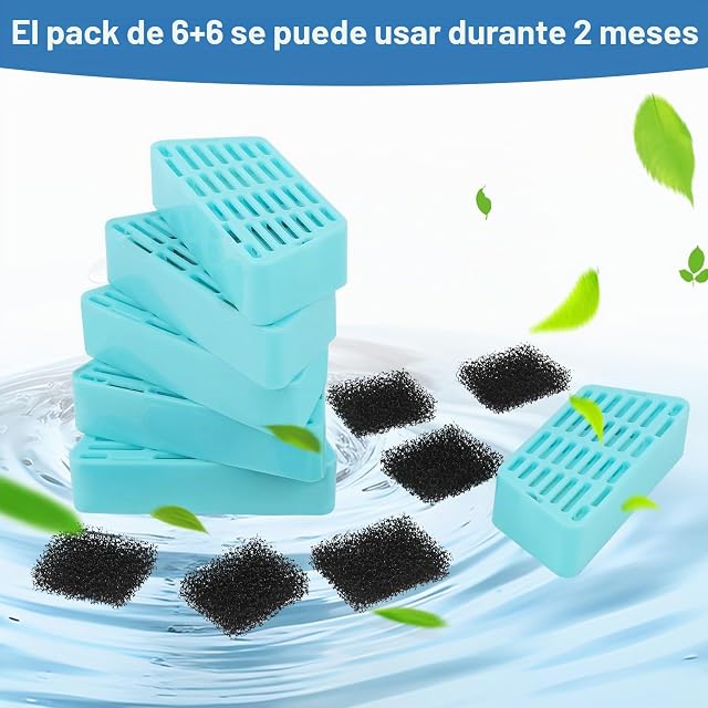 Foto 6 de 7 de Filtros Fuente para Gatos, Diealles Shine Paquete de 6 Filtros Fuente Gatos con Paquete de 6 Filtros de Espuma