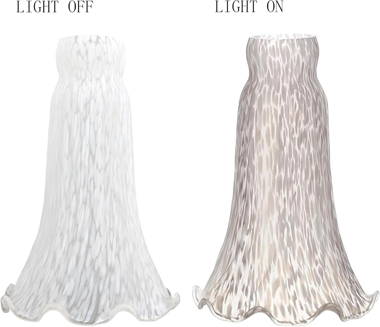 Lily Flower Glass Lampshade Replacement, 3 Pack,Tulip Style Table Floor Lamp Shade Replacement 4.2" x 4.2" x 6.7" (White)