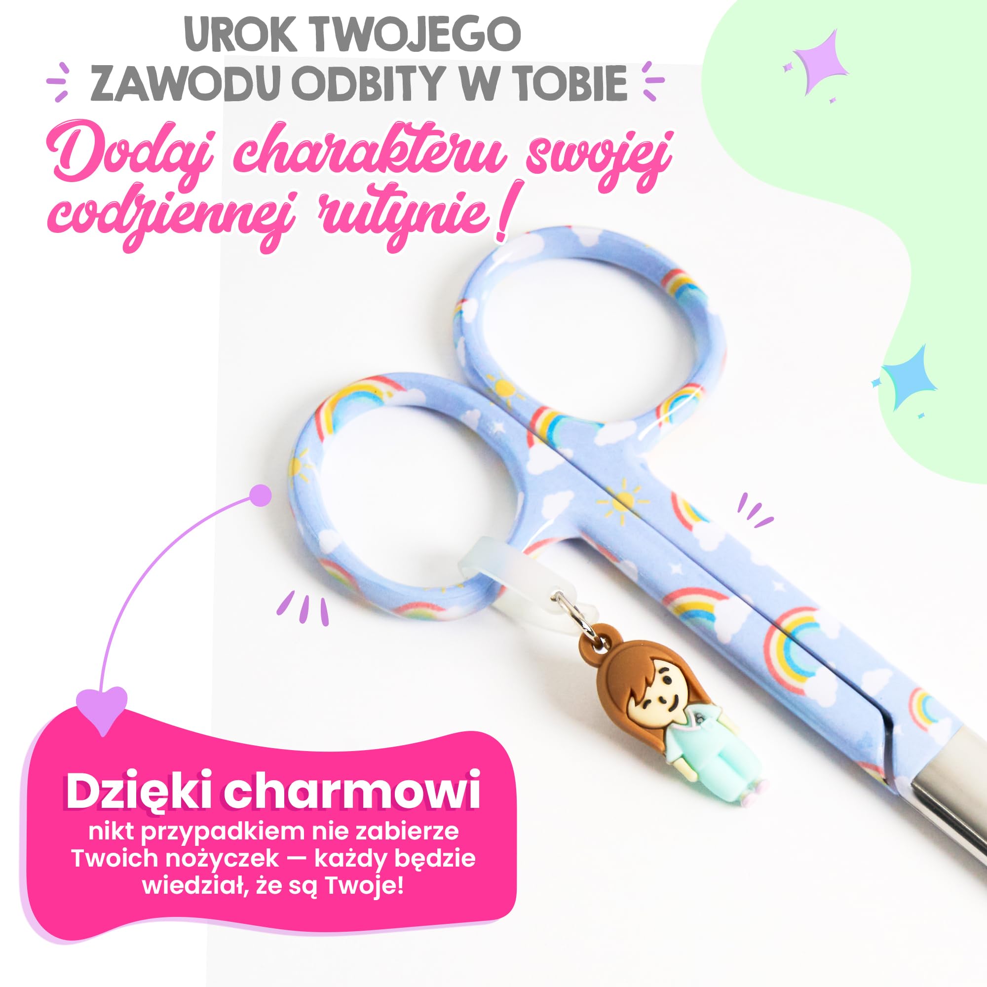 Nurse is Love Mayo Nożyczki pielęgnacyjne, bandaż i nożyczki użytkowe do pierwszej pomocy, weterynarza, ostre ostrza i okrągła końcówka ze stali nierdzewnej