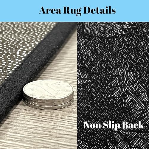 Miniatura 5 de Alfombra de área a rayas rosas y negras para sala de estar, alfombra geométrica lavable para dormitorio, oficina en casa, alfombra decorativa