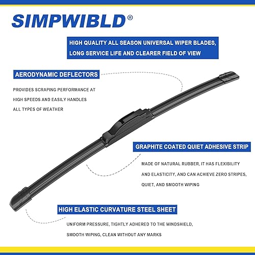 Miniatura 3 de SIMPWIBLD 3 limpiaparabrisas de repuesto para Jeep Wrangler 2007-2018, repuesto de equipo original de 15, 15 + 12 pulgadas (juego de 3) gancho UJ