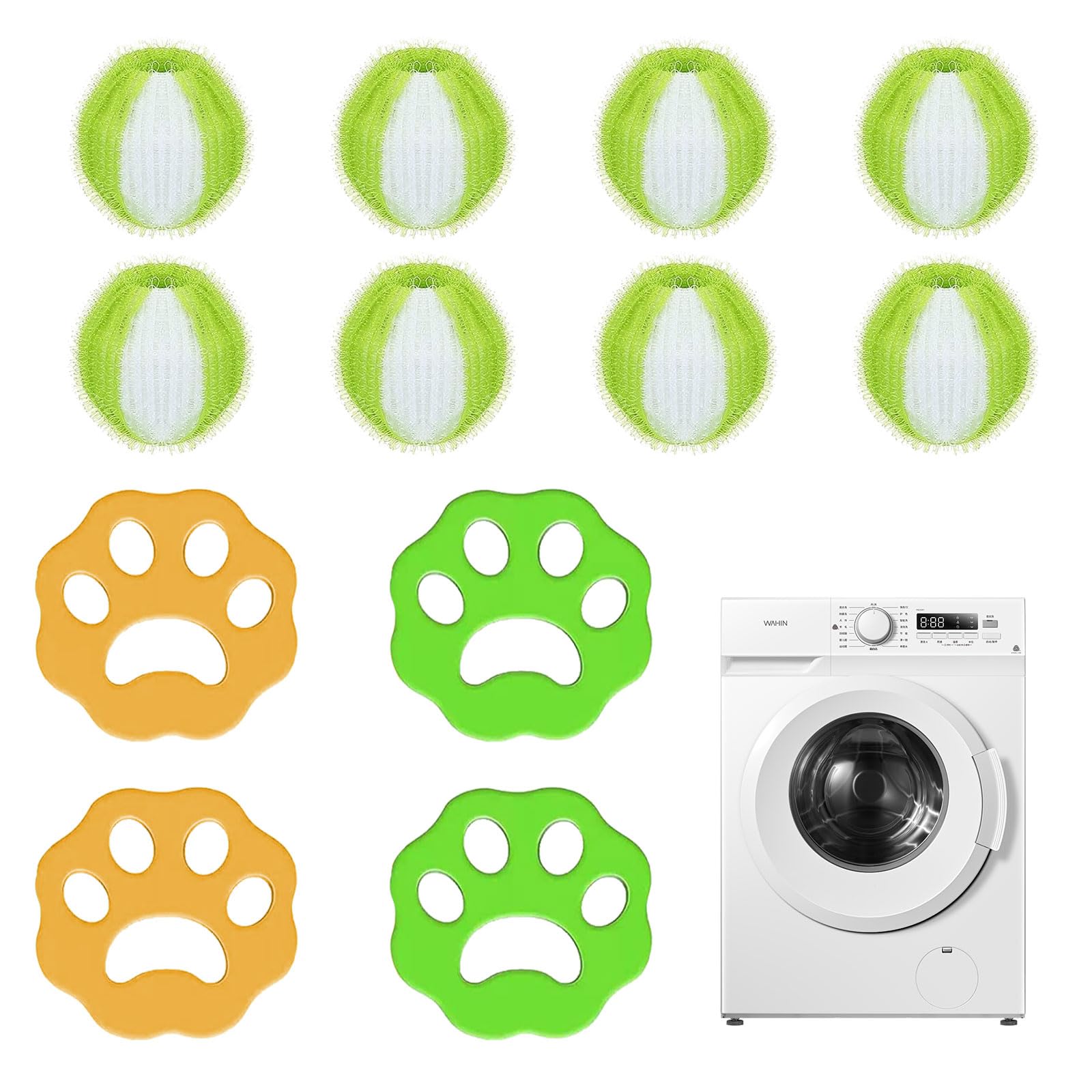 Lilbitty 12 unidades de depilación de animales, lavadora, quitapelos de animales, bolas de pelusa, reutilizables, para secadora