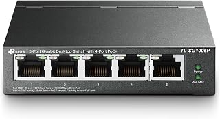 TP-Link TL-SG1005P 5-Port Gigabit PoE+ Switch | 4 PoE Ports 65W Budget | Plug & Play Fanless Metal QoS IGMP