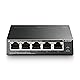 TP-Link TL-SG1005P, 5 Port Gigabit PoE Switch, 4 PoE+ Ports @65W, Desktop, Plug & Play, Sturdy Metal w/ Shielded Ports, Fanless, QoS & IGMP Snooping Product Image 1