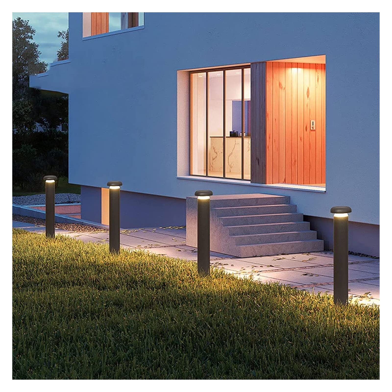 Lampada da cortile Lampada da colonna a LED IP54 Lanterna a colonna da esterno impermeabile Lampada da palo classica Lampada da tavolo per recinzione da giardino Lampada da paesaggio per prato da