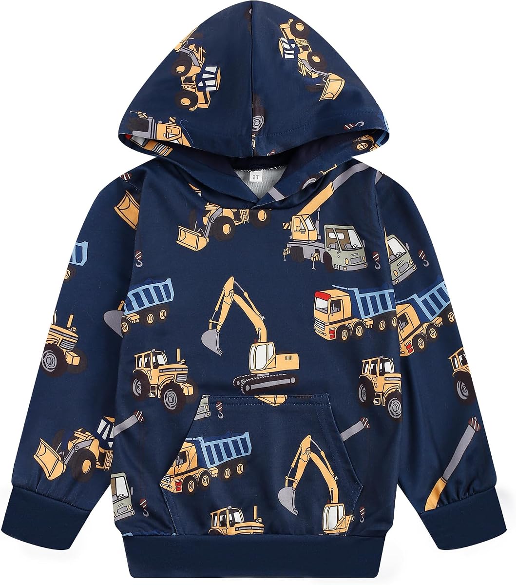 RETSUGO Sudadera con capucha de dinosaurios para bebés y niñas con bolsillo para niños pequeños y niños de 2 a 7 años