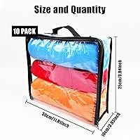 Vista 2 de 10 cubos grandes de embalaje de viaje transparente, bolsas de almacenamiento de vinilo transparente con cremallera, bolsa de plástico
