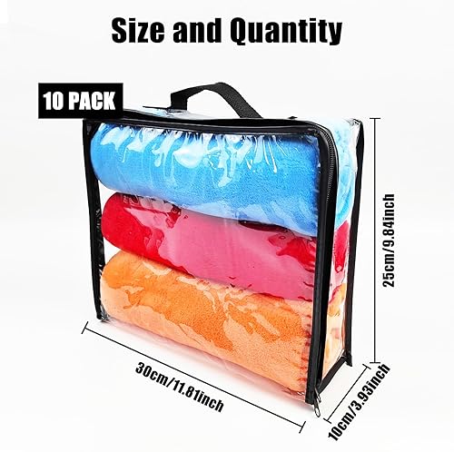 Miniatura 2 de 10 cubos grandes de embalaje de viaje transparente, bolsas de almacenamiento de vinilo transparente con cremallera, bolsa de plástico de