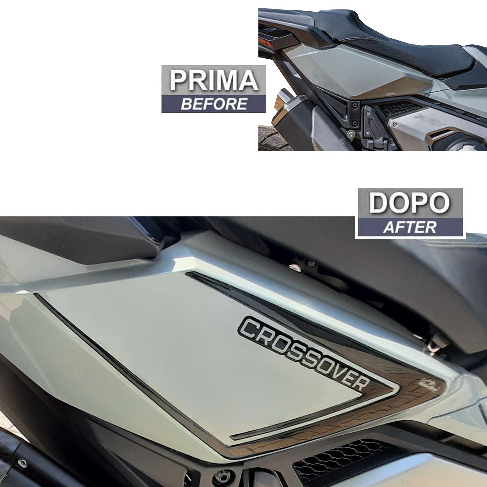Resin Bike Scooter Stickers Compatible with Honda X-ADV 750 2021-2024. Side Underseat Protection Anti-Scratch and Impact. 3D Domed Resin Stickers Made in Italy - Image 3