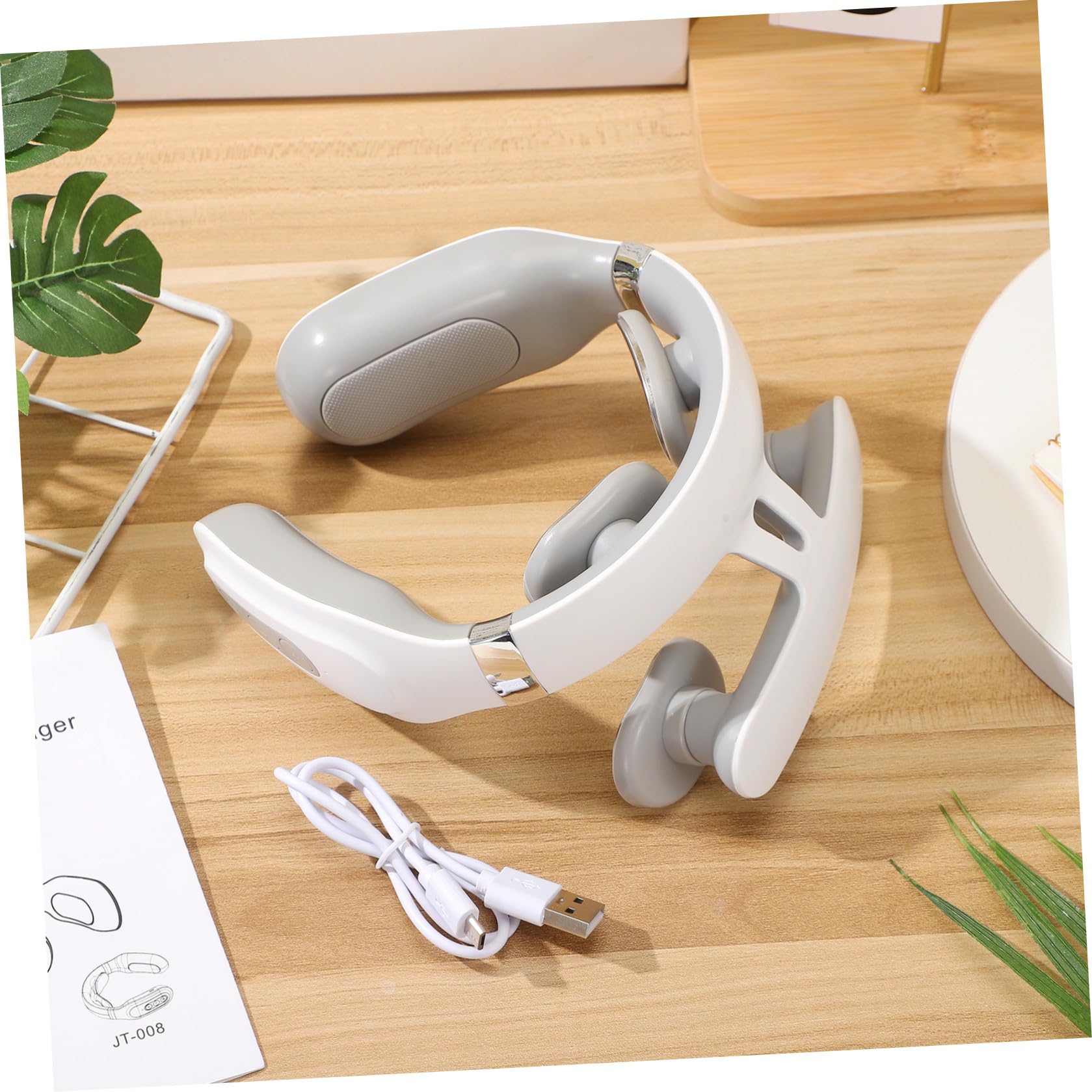 Elektrisches Nackenmassagegerät aus Abs mit USB Ladefunktion Tragbares Massagegerät zur Schmerzlinderung im Nacken und Schulterbereich mit Mehrstufiger Einstellung für