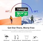 TOPESEL 128GB Micro SD Carte microSDXC TF Carte mémoire Flash jusqu'à 100MB/s, pour appareils photo, drones, smartphones et tablettes, 128GB Carte mémoire SDXC UHS-I, U3, A1, V30
