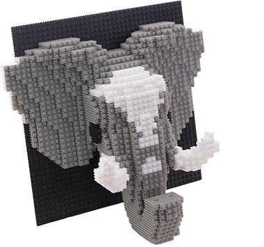 Elephant 3D Wall Art Micro Building Blocks Set, Modern Home Decor or Desk Display, Fun Creative Toy Gift for Adults & Teens 4910 PCS
