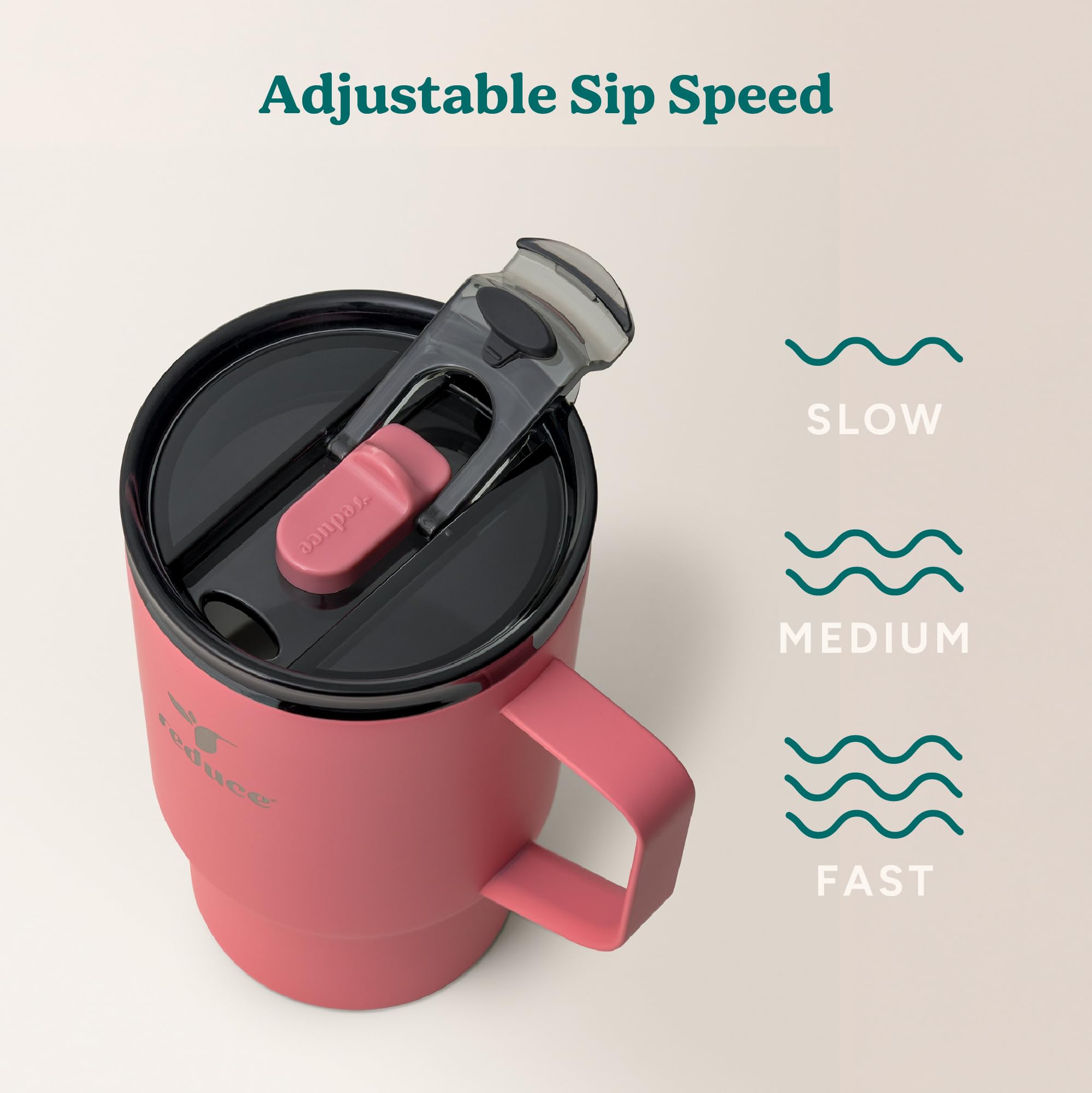 REDUCE Hot1 Hot1 Thermobecher aus Edelstahl mit temperaturregulierendem Deckel, doppelwandig, vakuumgeeignet, für Becherhalter, hält Getränke 6 Stunden heiß, ideal für Kaffee, Tee und andere