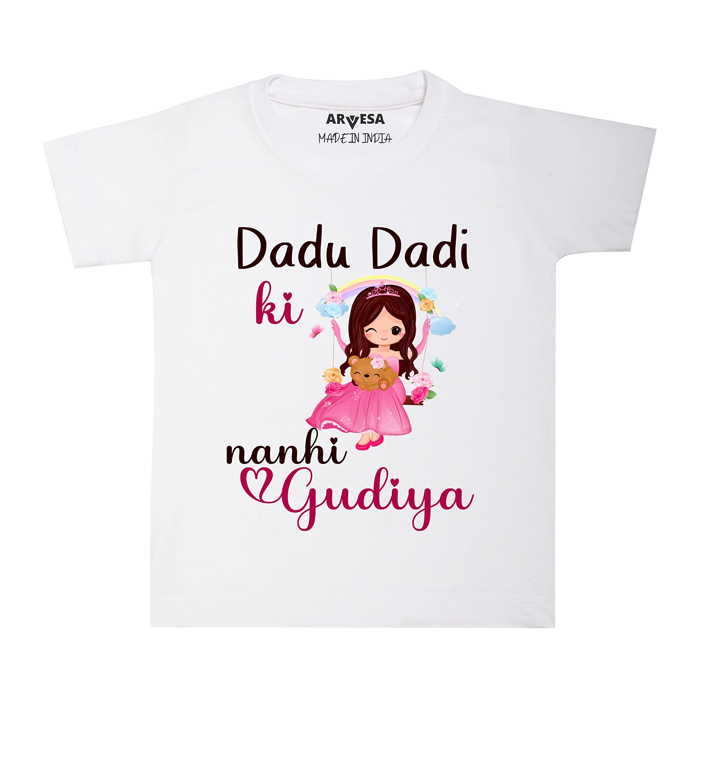 Arvesa Dada Dadi Ki Nani Gudiya Baby Kids Tshirt TS-1244, Special Surprise for Dada Dadi Baby Clothes