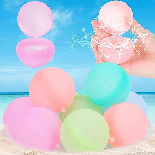 12 globos de agua magnéticos reutilizables, autosellantes, bomba de agua de llenado rápido, juguetes al aire libre para niños y adultos, bola de