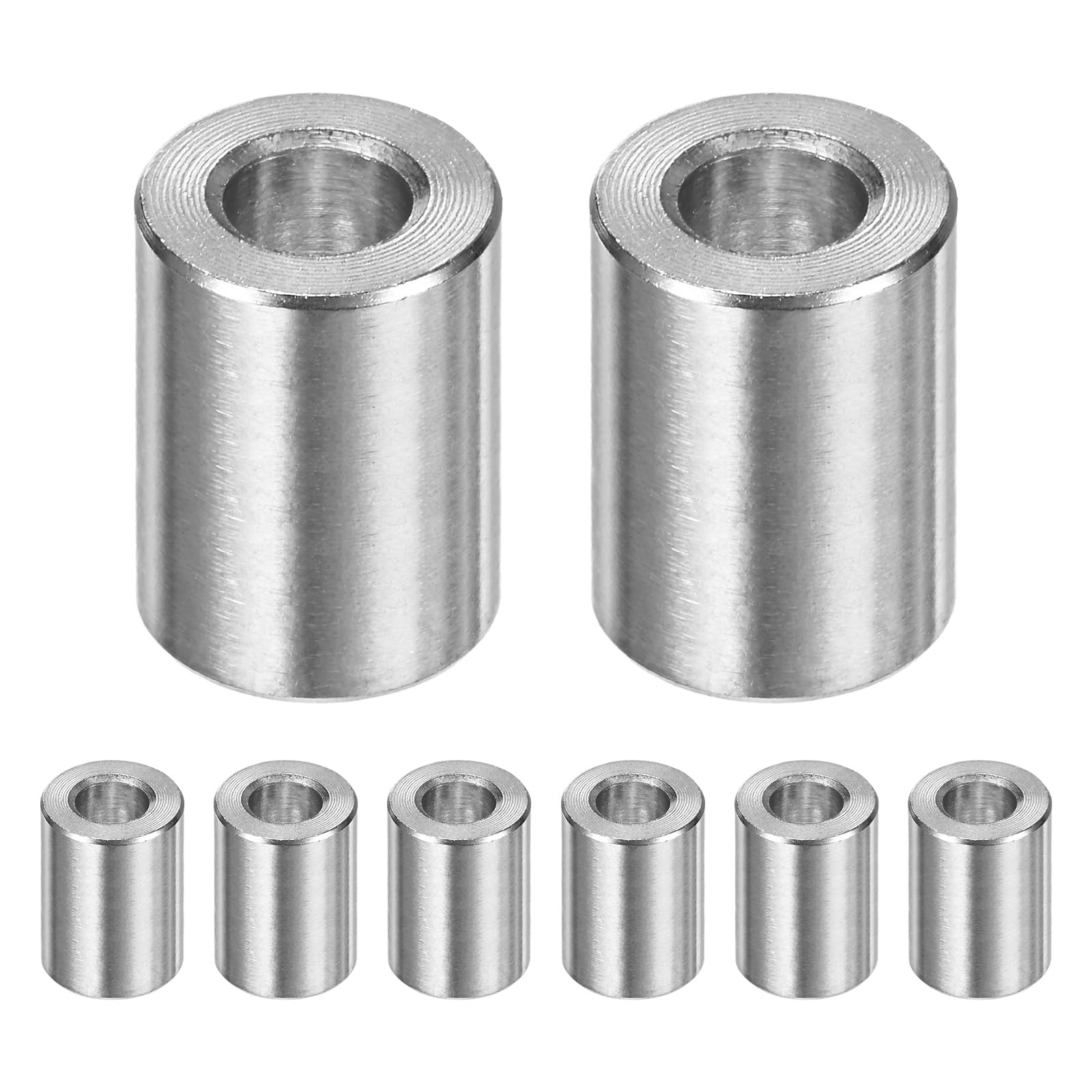 M METERXITY 8PCS M6 304 Stainless Steel Spacers 6mm ID x 12mm OD x 15mm l Metal Screw Standoff Bushing Plain Finish Round Spacer 304 Stainless Steel for Screws Bolts Silver — image 1