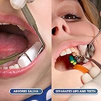 Vista 3 de Annhua 100 PIEZAS Rollos de algodón dental, gasa de algodón, #2 Mediano de 1,5" Tapones nasales de bola de algodón enrollada - 100% Algodón Natural