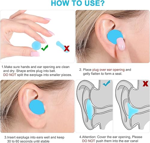 Miniatura 7 de Tapones reutilizables de silicona para los oídos, impermeables, con cancelación de ruido, para dormir, disparar, aviones, conciertos, cortar, 22