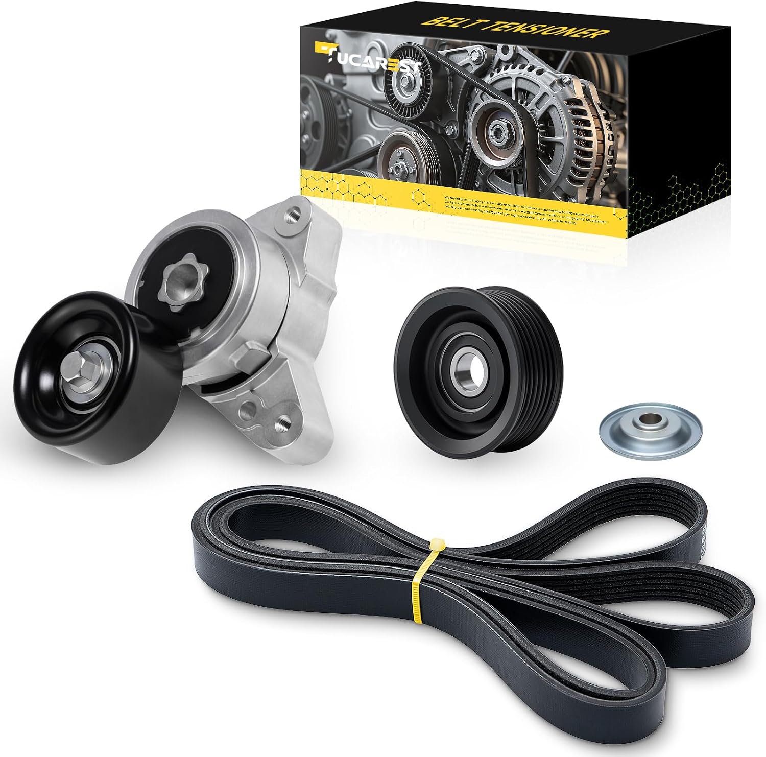 TUCAREST Serpentine Belt Drive Kit Fit for 2012-2014 Ho-nda CR-V w/2.4L
