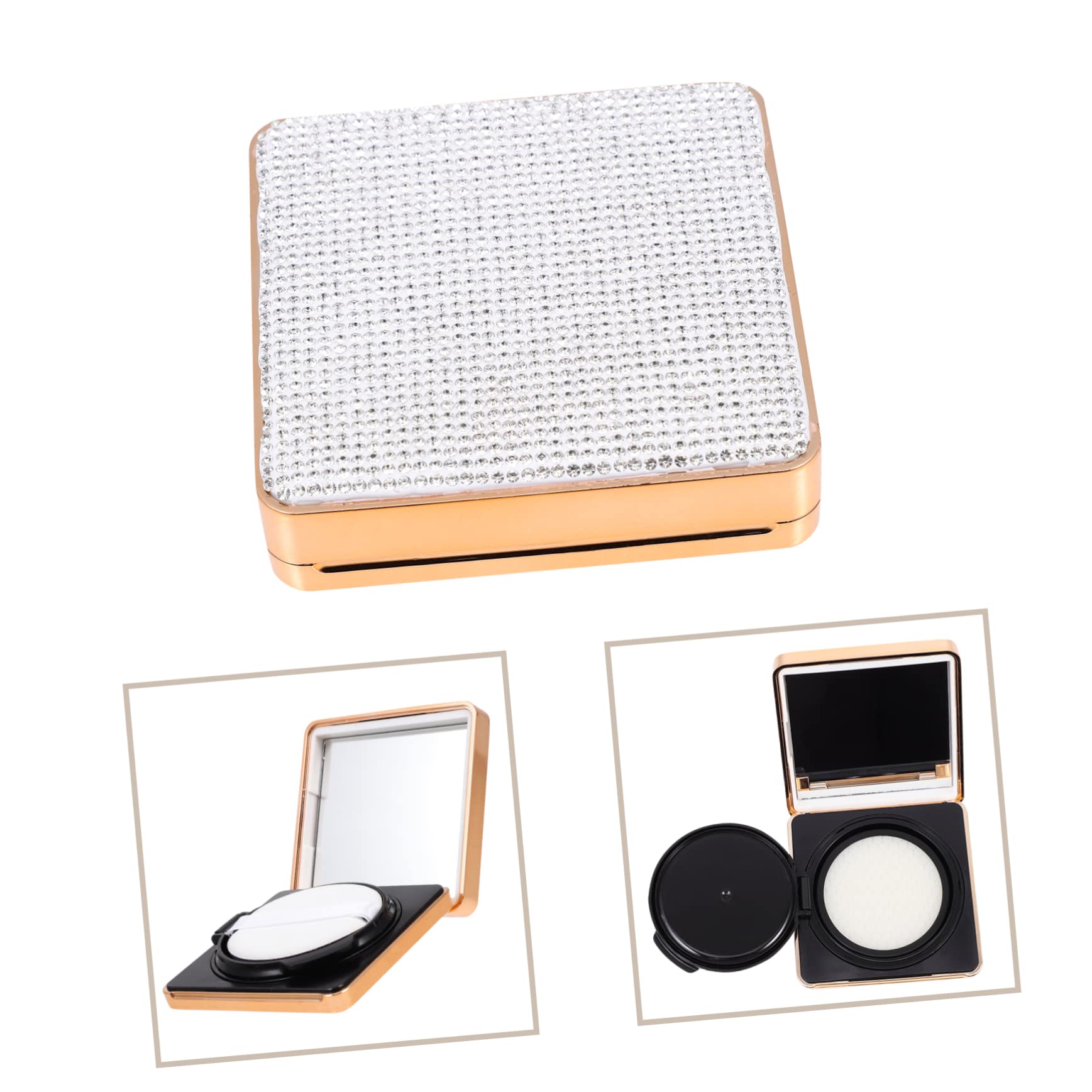 FRCOLOR Caja Vacía De 2 Uds Contenedor De Diamantes Soplo De Polvo Compacto Líquido Estuche Portátil para Maquillaje En Polvo Soporte para Base Estuches para Polvo Material De