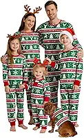 Feionusin Conjunto de pijamas de Natal para a família, conjunto de pijamas de Natal combinando com manga comprida