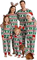 Feionusin Conjunto de pijamas de Natal para a família, conjunto de pijamas de Natal combinando com manga comprida
