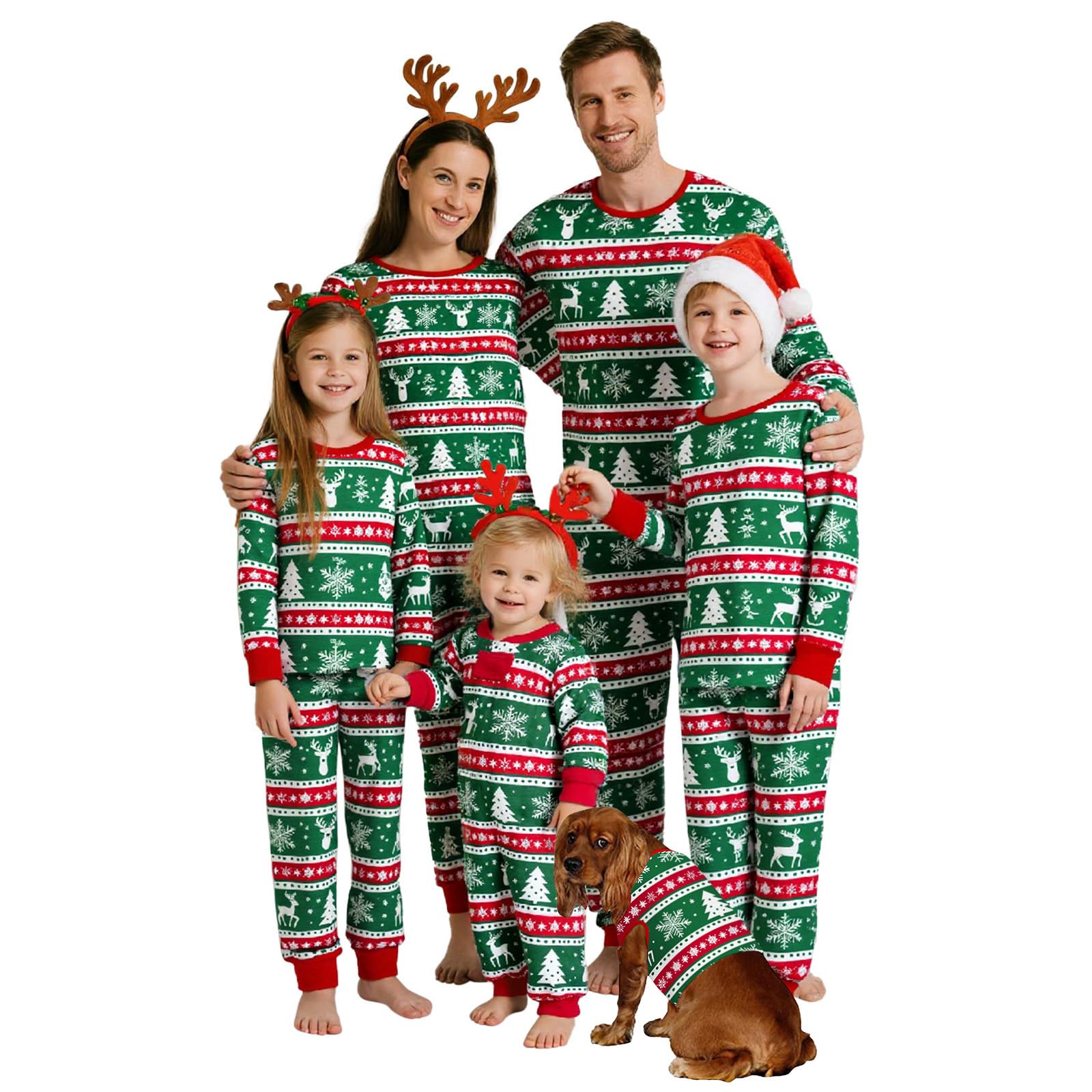 Family Christmas Pajamas Matching Sets, Xmas Pjs Sets Holiday Sleepwear Matching Pajamas Long Sleeve Nightwear Set-image-5