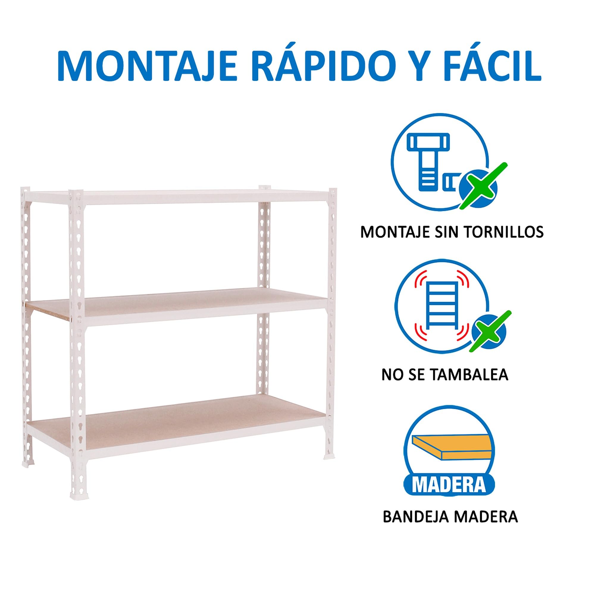 Maderclick SimonRack Mini Scaffale In Metallo A 3 Ripiani In Finitura Bianca Mobile Maderclick Simonrack - 6