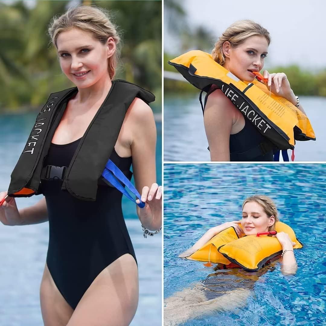 Gilet de Sauvetage Pour Adultes, Gilet de Natation RéGlable En NéOprèNe, Aide à La Flottabilité Portable, Veste de SéCurité de Flottaison Avec Tuba Pour Appareil de Kayak,Sports Nautiques En Plein Air