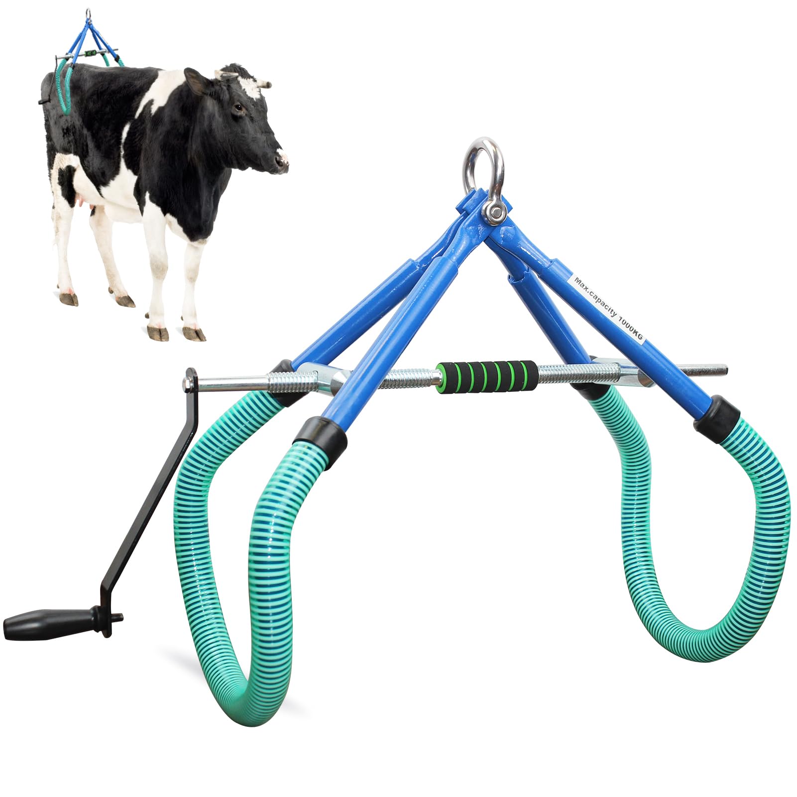 Cow Hip Lift Clamp, Adjustable Cow Hip Lifting Tool, Cow Lifter Stainless Steel Cattle Stand Up Assist Device, 2204Lbs OB Milking Birthing Lame, Farm