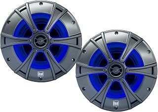 Dual Electronics DMS8027 8" 2-Way Marine Speakers with Blue illumiNITE LED Lighting