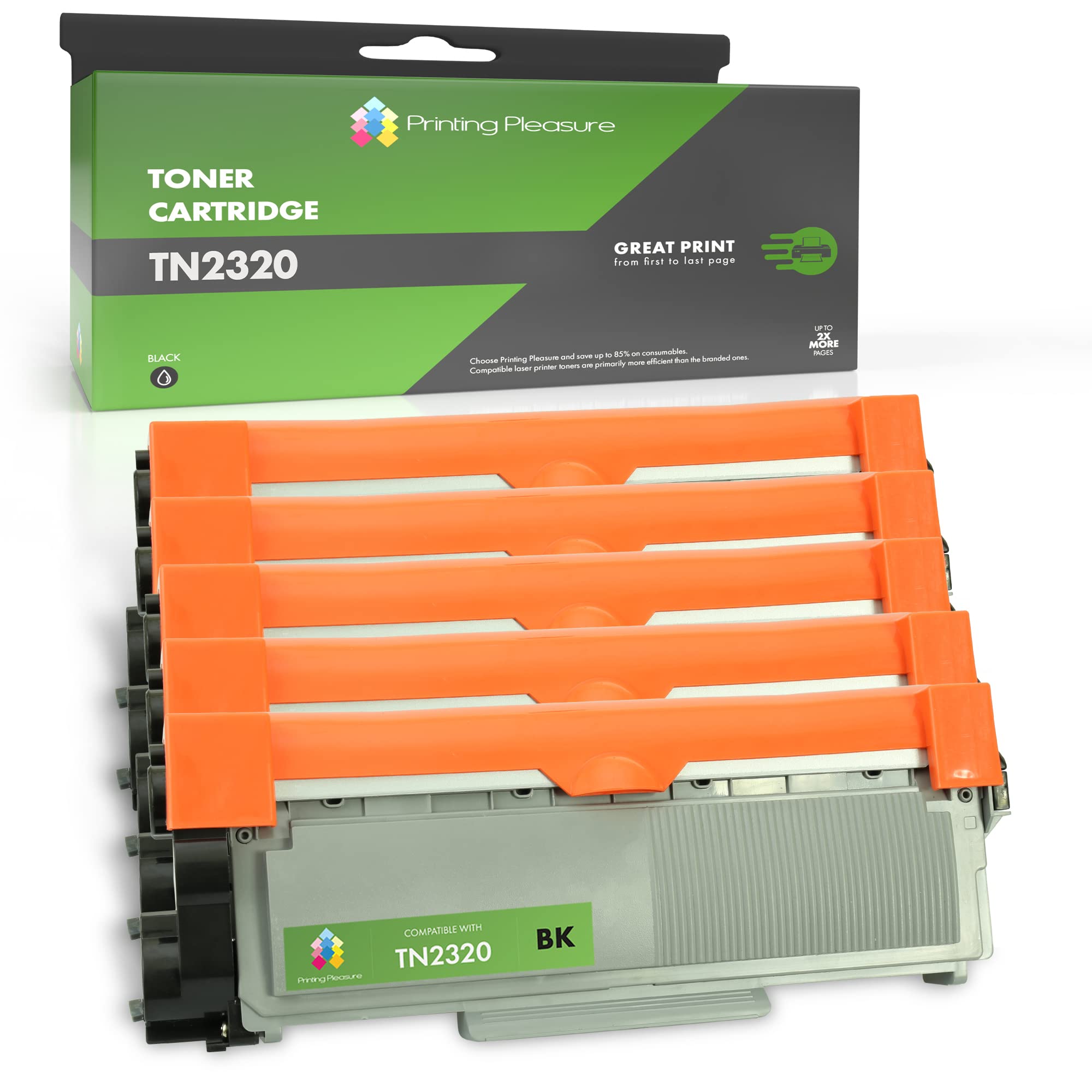 Printing Pleasure TN2320 TN2310 Compatibile Brother TN-2320 TN-2310 Cartucce di Toner per MFC-L2700DW HL-L2300D HL-L2340DW MFC-L2720DW HL-L2360DN HL-L2365DW DCP-L2520DW DCP-L2500D 5 Nero