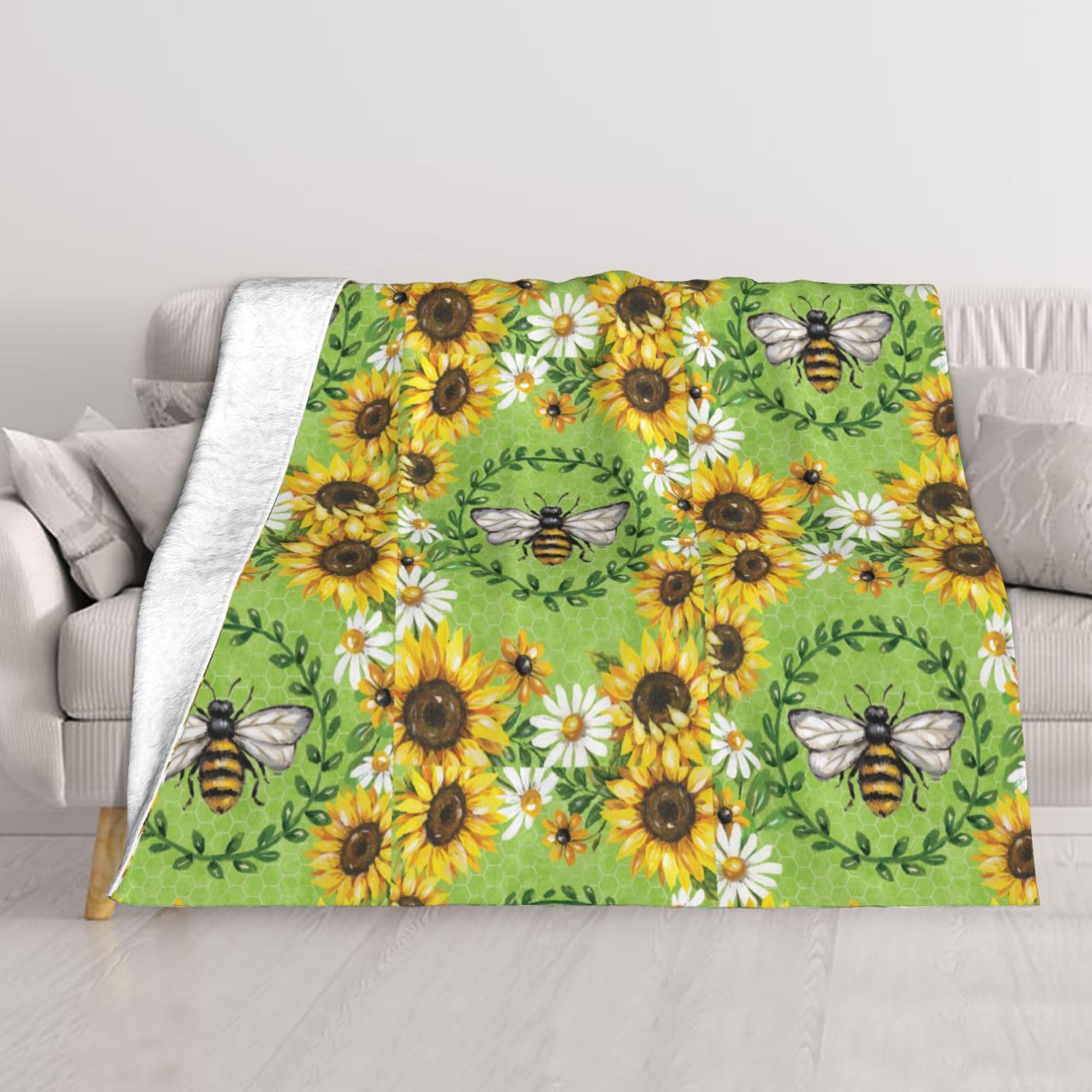 Couverture tournesols pour canapé lors de vos soirées cocooning au salon