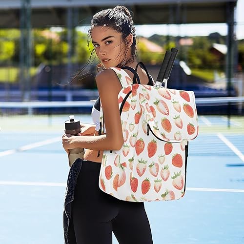 Miniatura 7 de Tennis Sport Bag for Women Large Storage Strawberry Cute Pickleball Paddle Bag Gym Bag for Women Men para raquetas de tennis