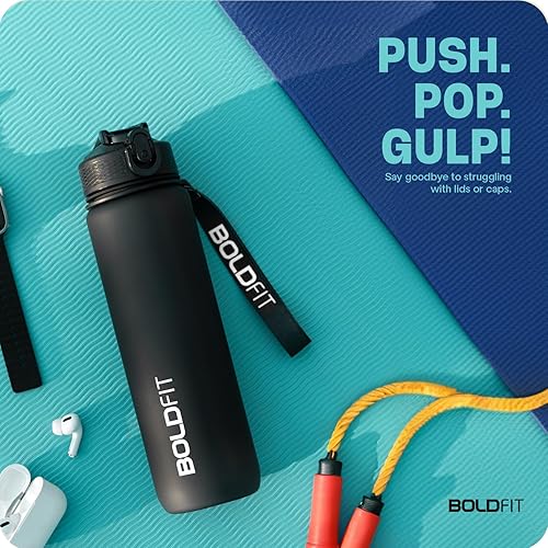 Miniatura 7 de Boldfit Botellas de agua con sorbo para adultos, niños, niñas, botella de agua motivacional con sorbete con popote y tiempo para gimnasio, oficina,