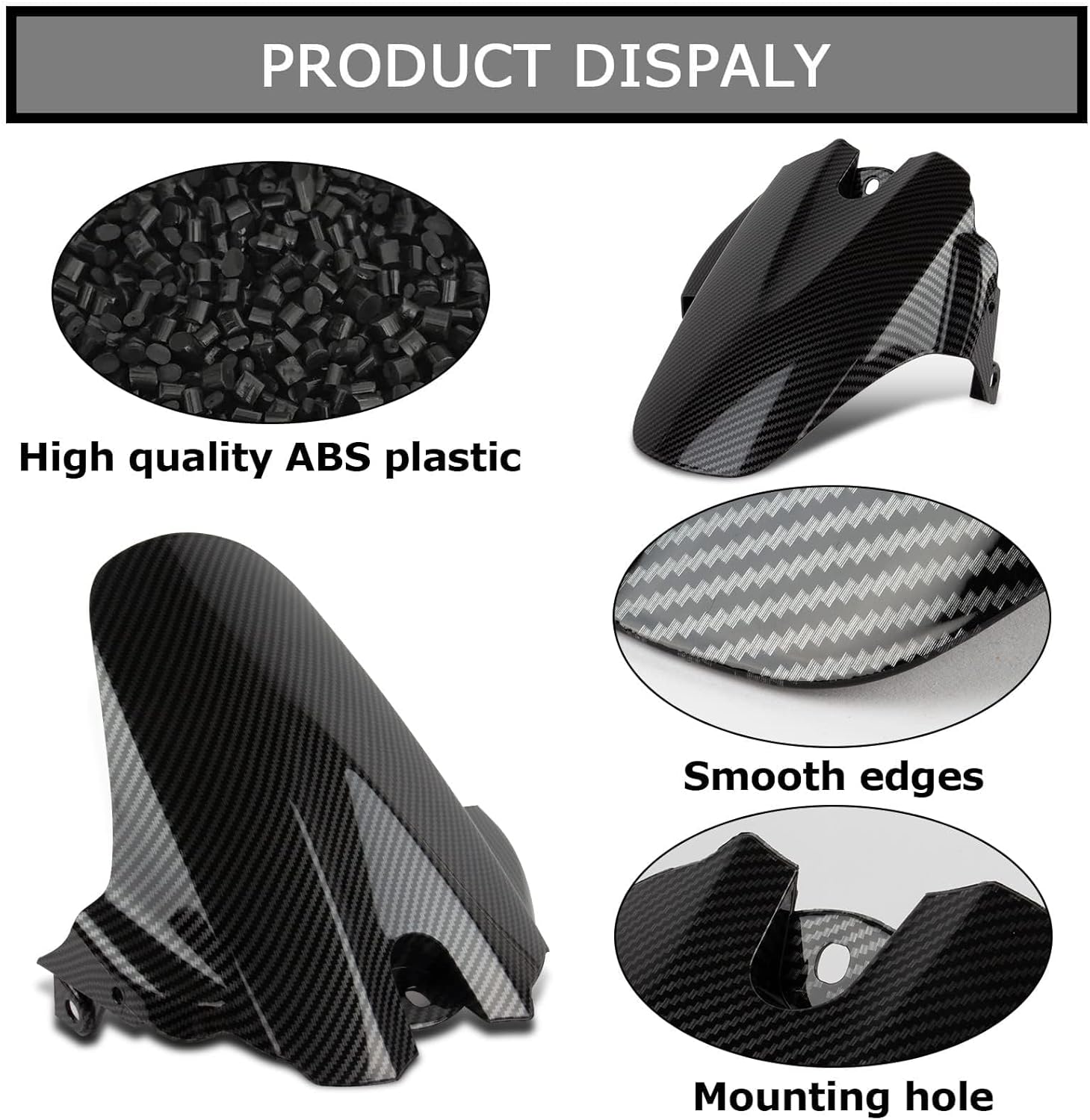 Motorcycle Rear Fender Mudguard Fairing, PSLER Carbon Fiber Rear Fender Mudguard Tire Hugger for GSXR600 750 K6 K8 2006-2010