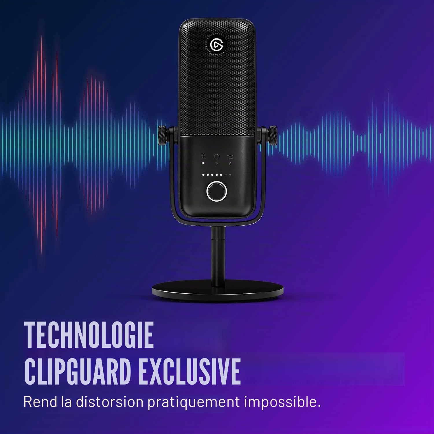 Elgato Wave:3 - Micro à condensateur USB de qualité studio pour streaming, podcasts, gaming et télétravail, logiciel de mixage gratuit, plug-ins d'effets, anti-distorsion, plug & play sur Mac et PC